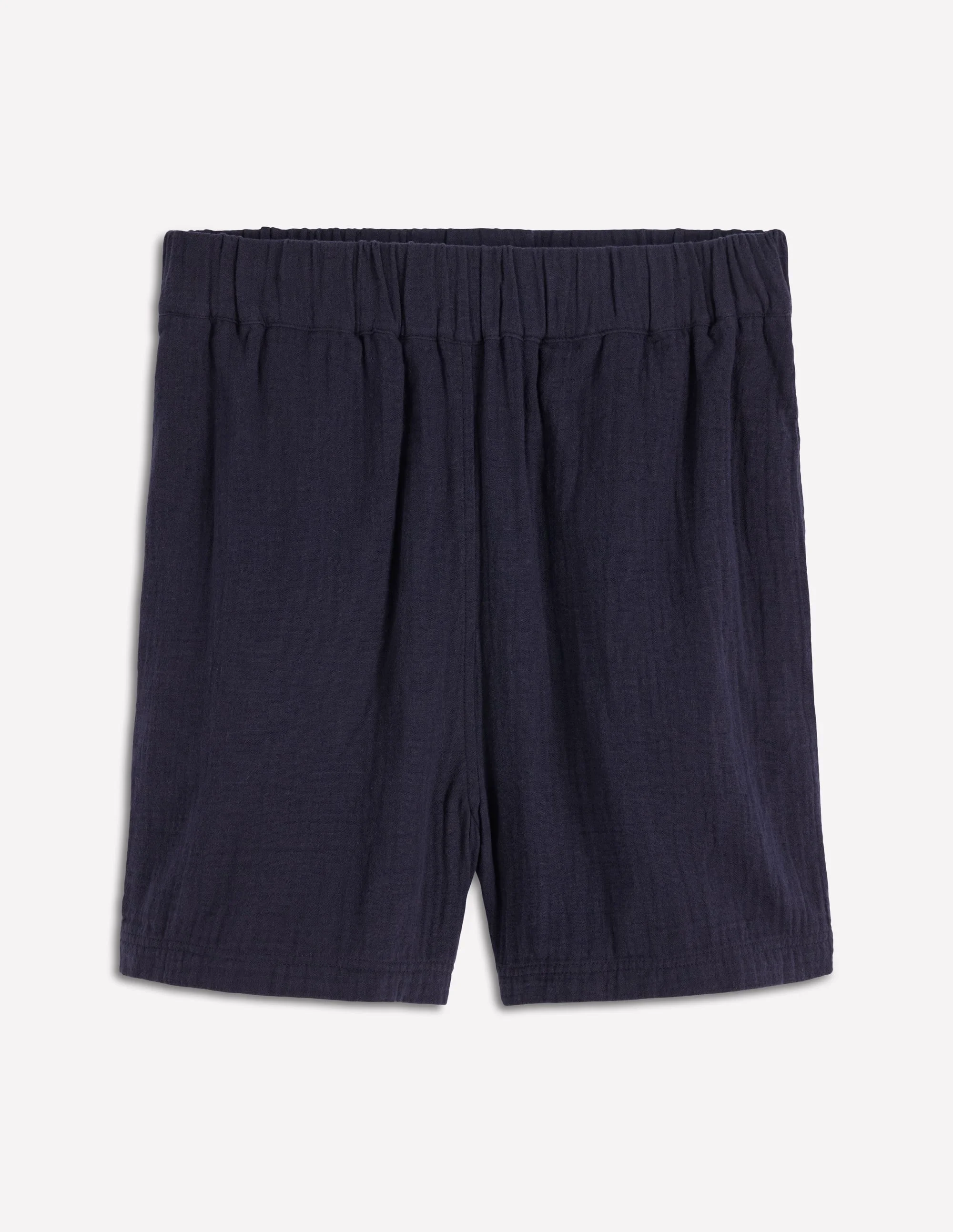 Pull-on Double Cloth Shorts-Navy - 1