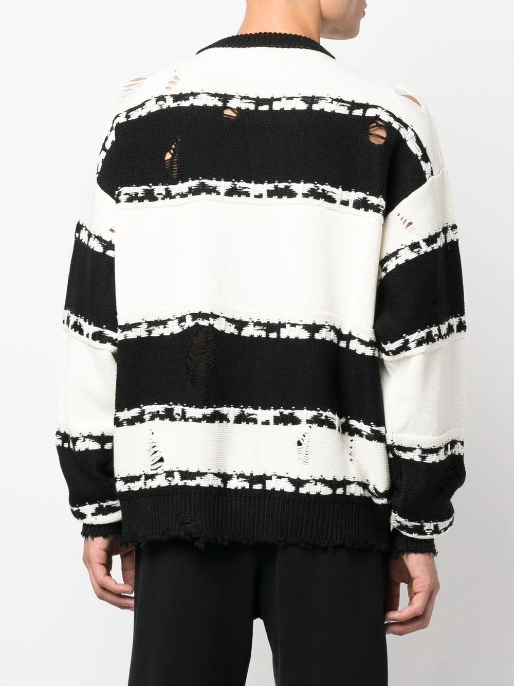 striped logo-intarsia jumper - 4