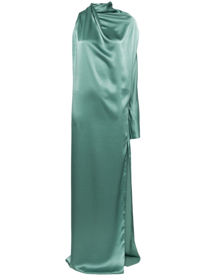 single-sleeve draped gown 1