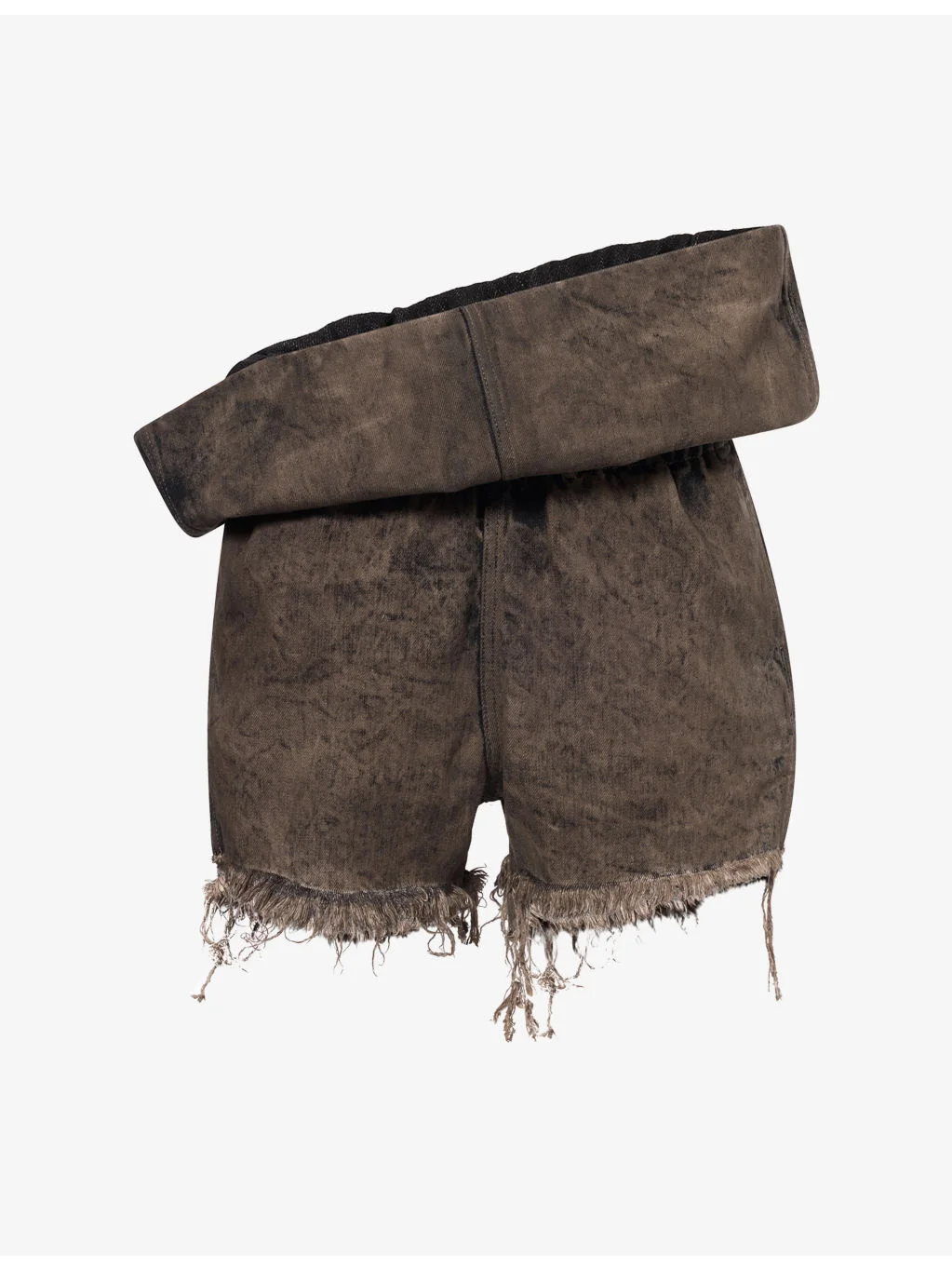 Crater Frayed Denim Shorts - 1