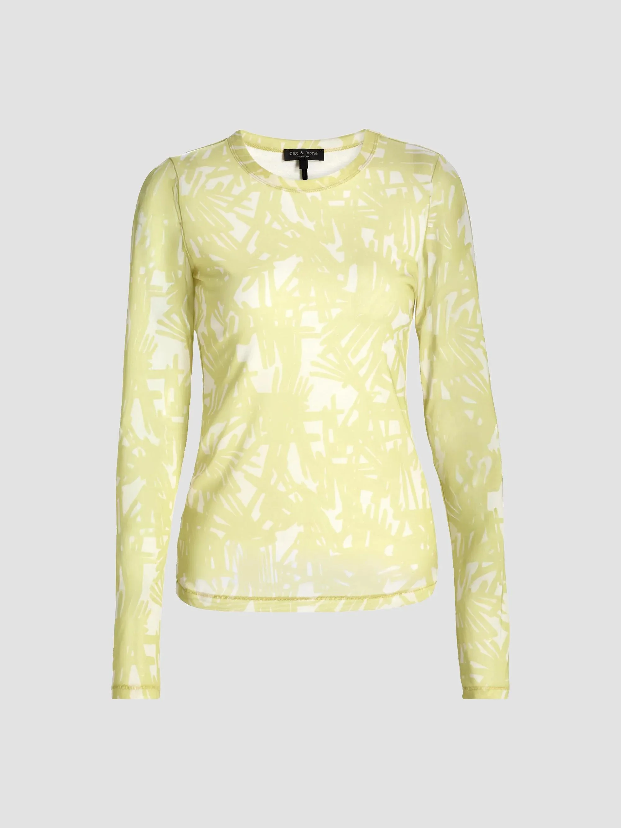 Women's Yana Printed Mesh Long-Sleeve Top - Endive - 1