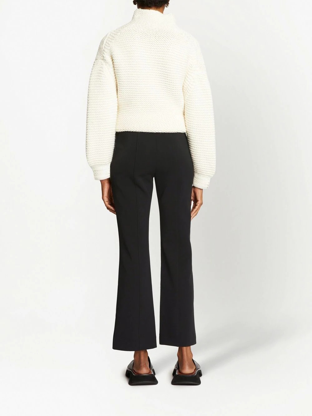 Bi-Stretch Crepe Flared Pants - 4
