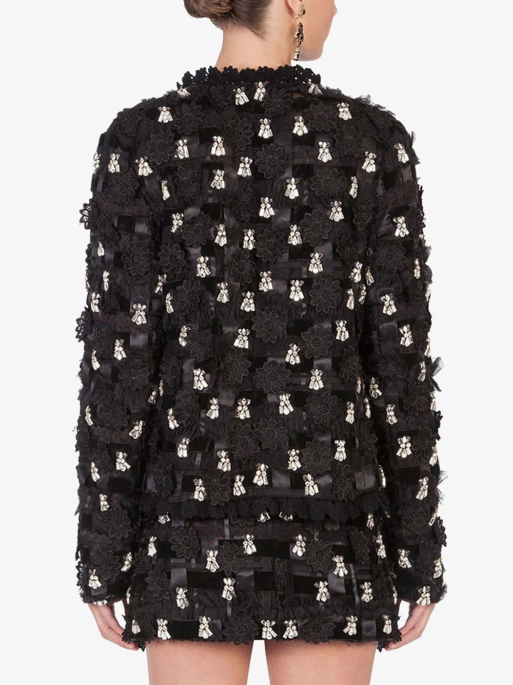 crystal-embellished woven jacket - 4