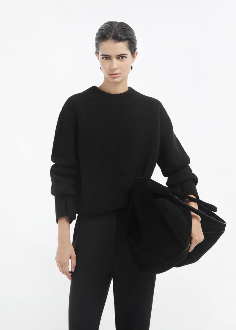 Cropped Oversized Sweater in Cashmere 3