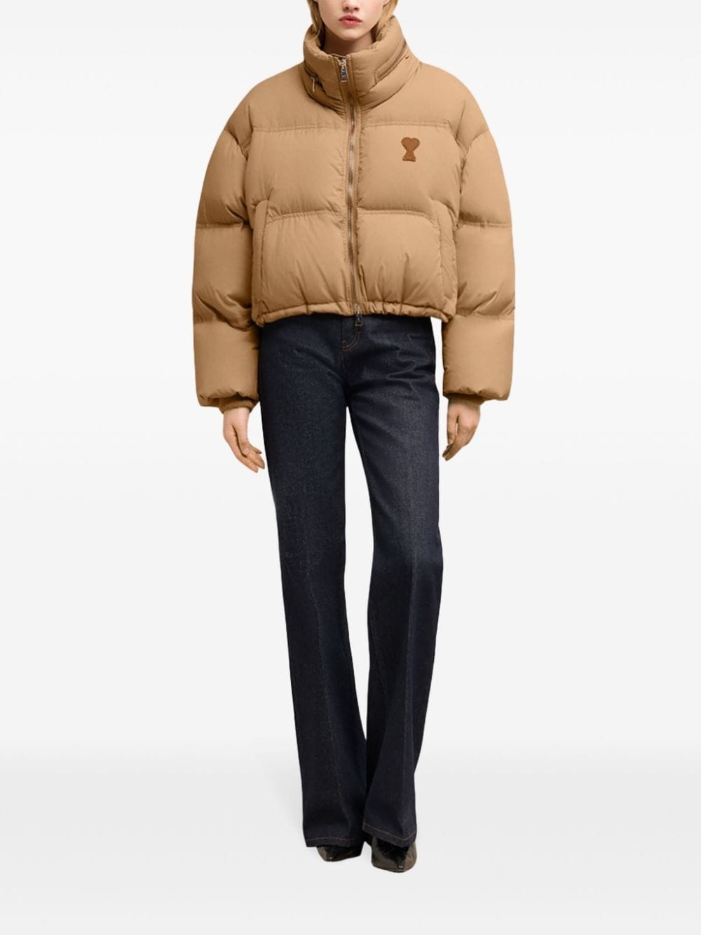 logo-print puffed jacket - 2