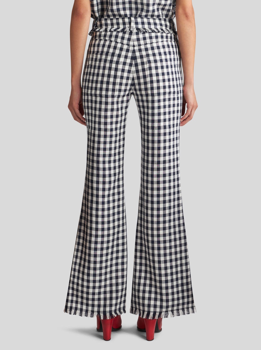 SLIM-FIT GINGHAM TROUSERS - 5