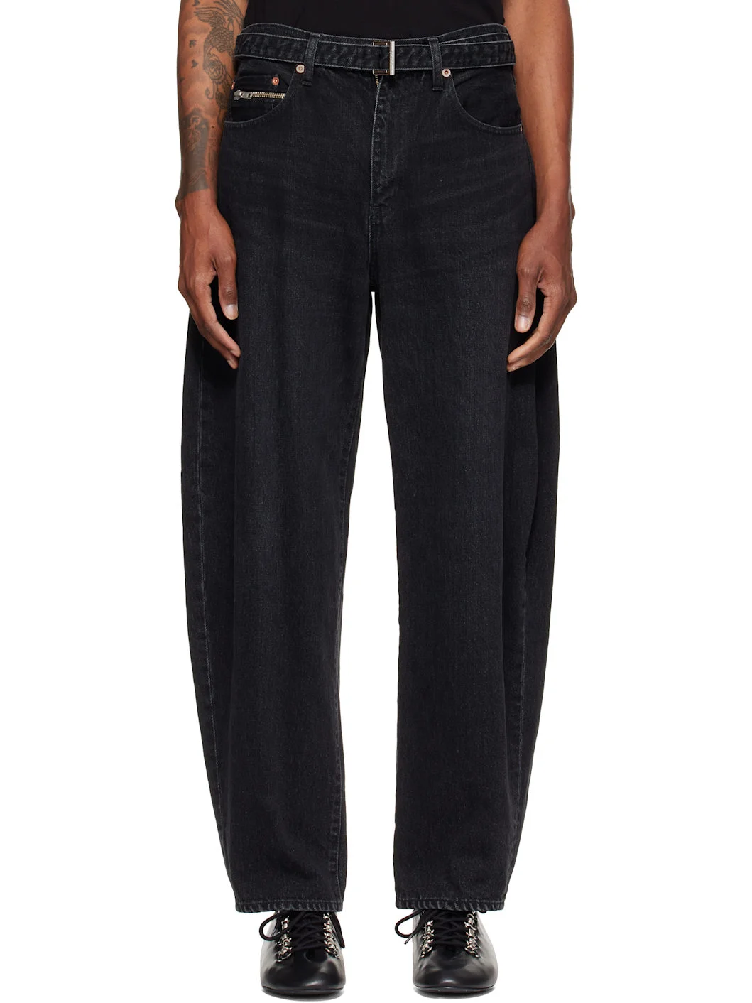 Black Belted Jeans - 1