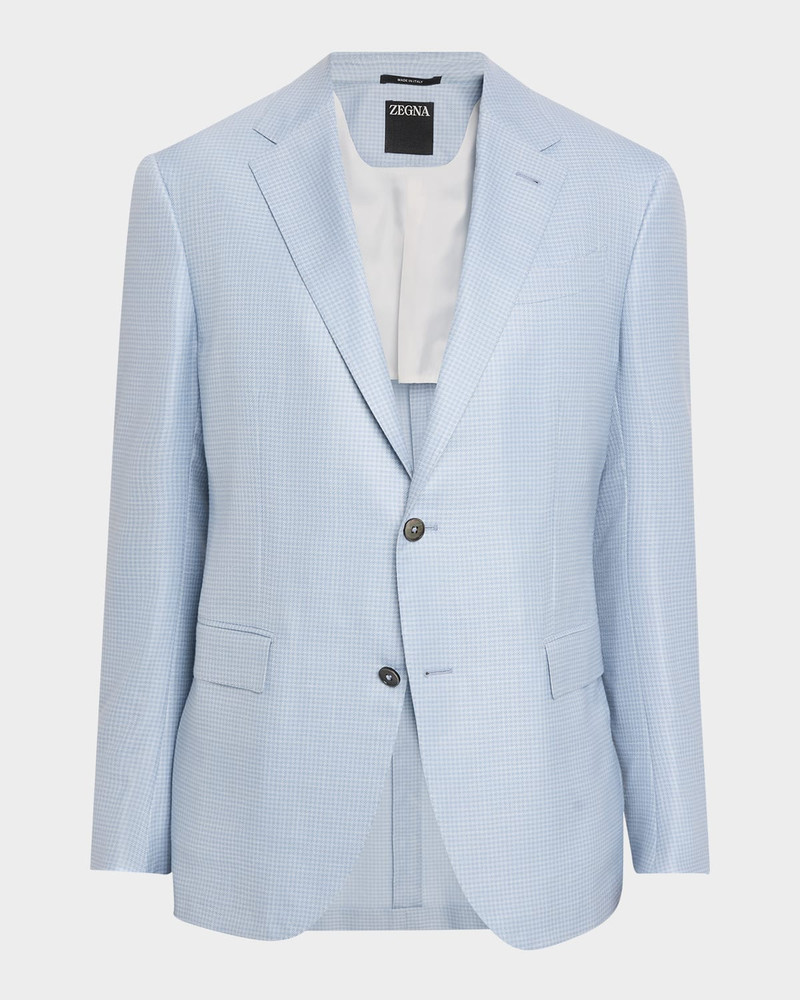 Men's Wool Gingham Single-Breasted Sport Coat 1