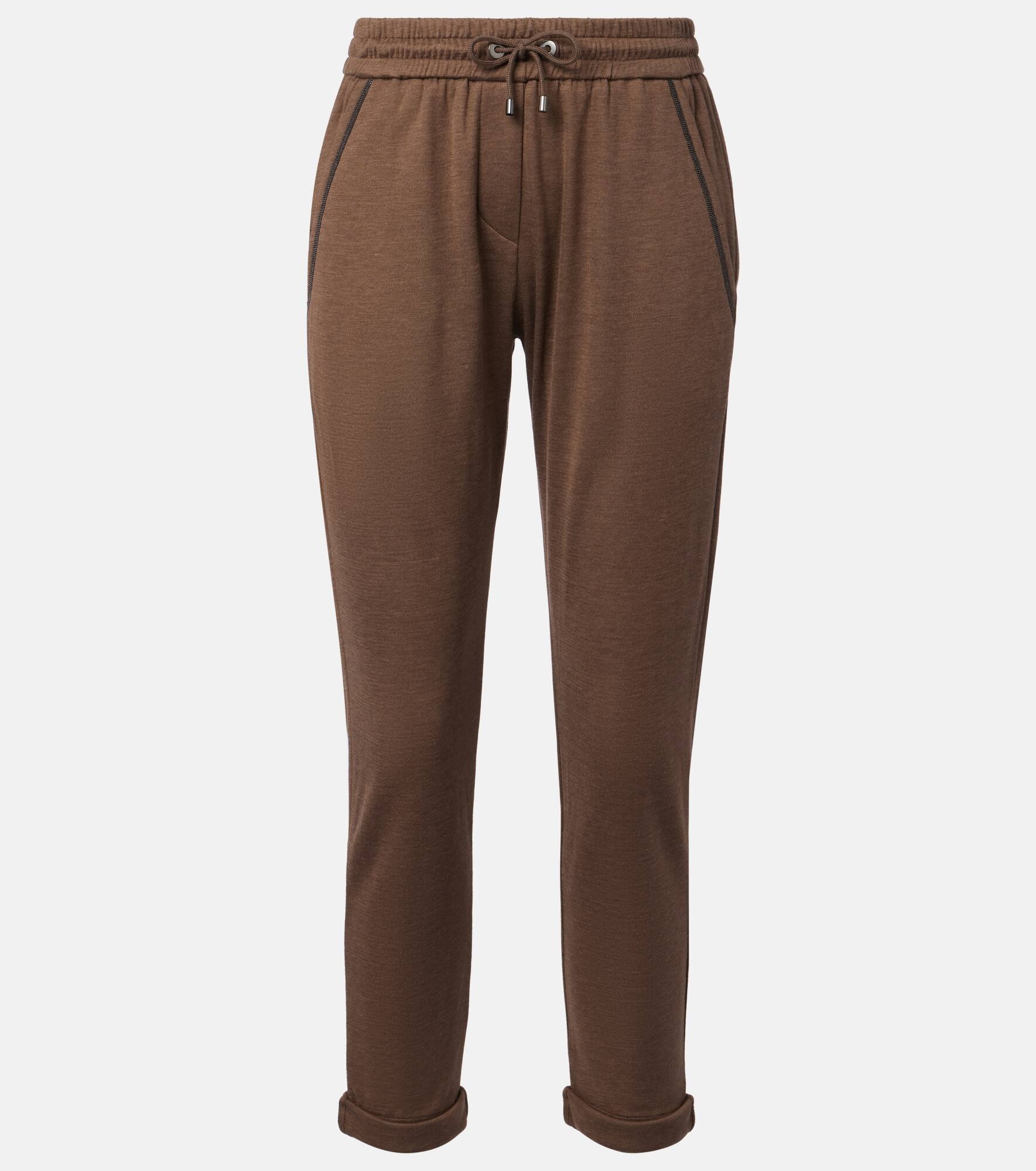 Embellished cotton-blend sweatpants - 1