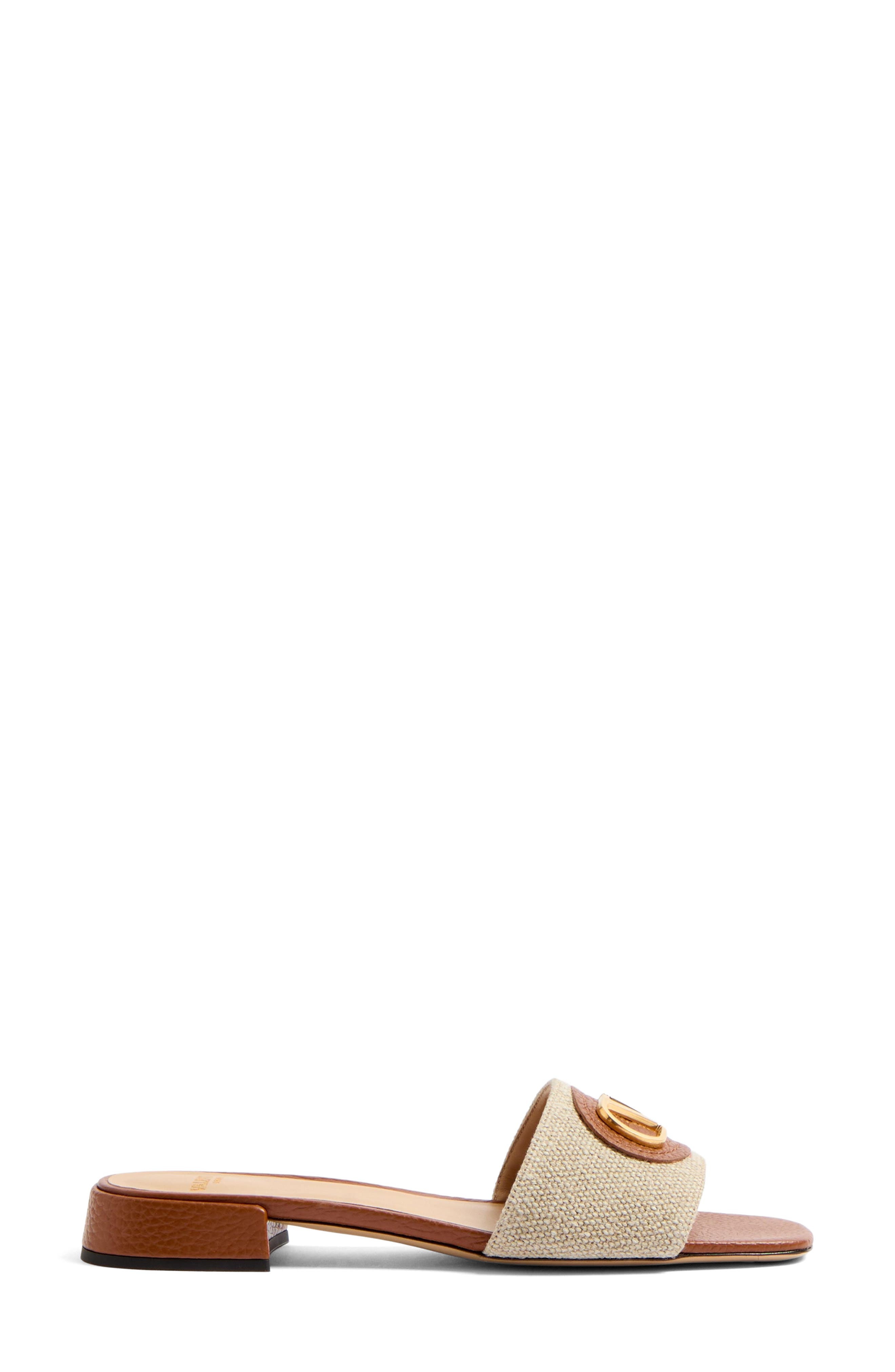 Valentino Garavani VLOGO Signature Slide Sandal in Natural Multi at Nordstrom - 1