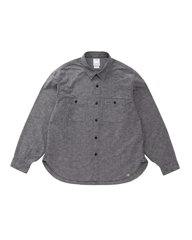 BRIGGS CHAMBRAY L/S DMGD BLACK - 1