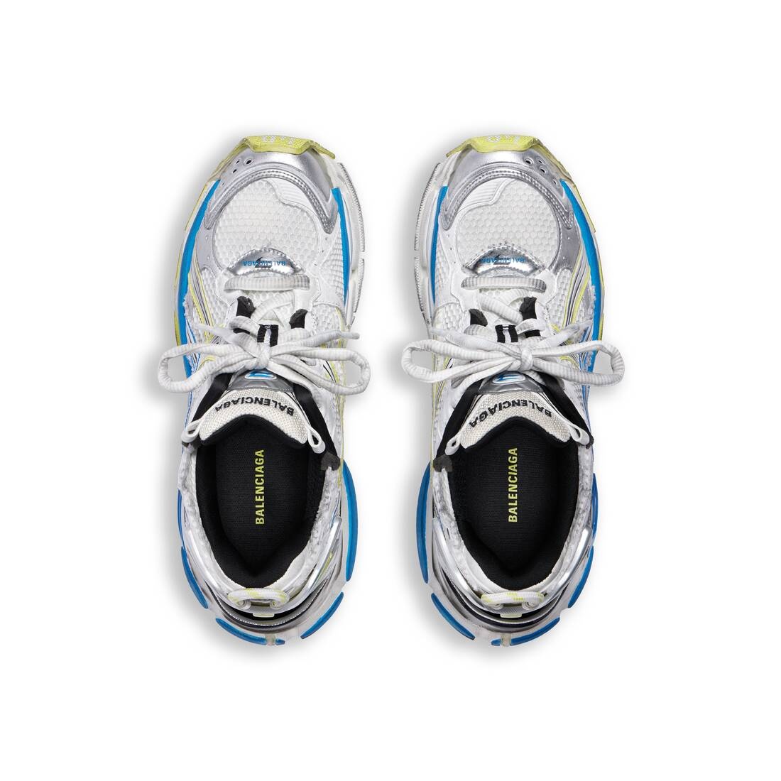Men's Runner Sneaker  in White/yellow/blue - 6