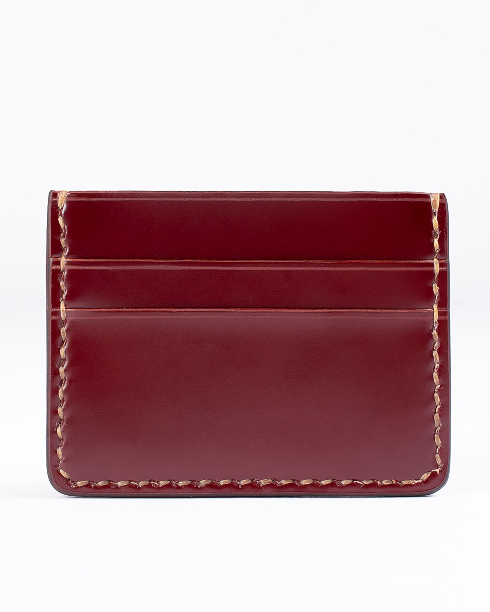 IHG-089-OXB Shell Cordovan Card Holder - Oxblood - 2
