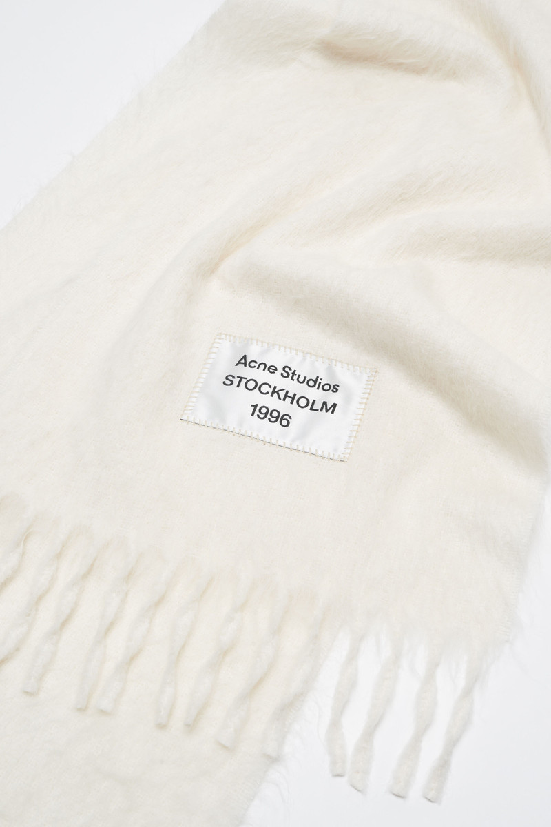 Fringe alpaca scarf - White 4