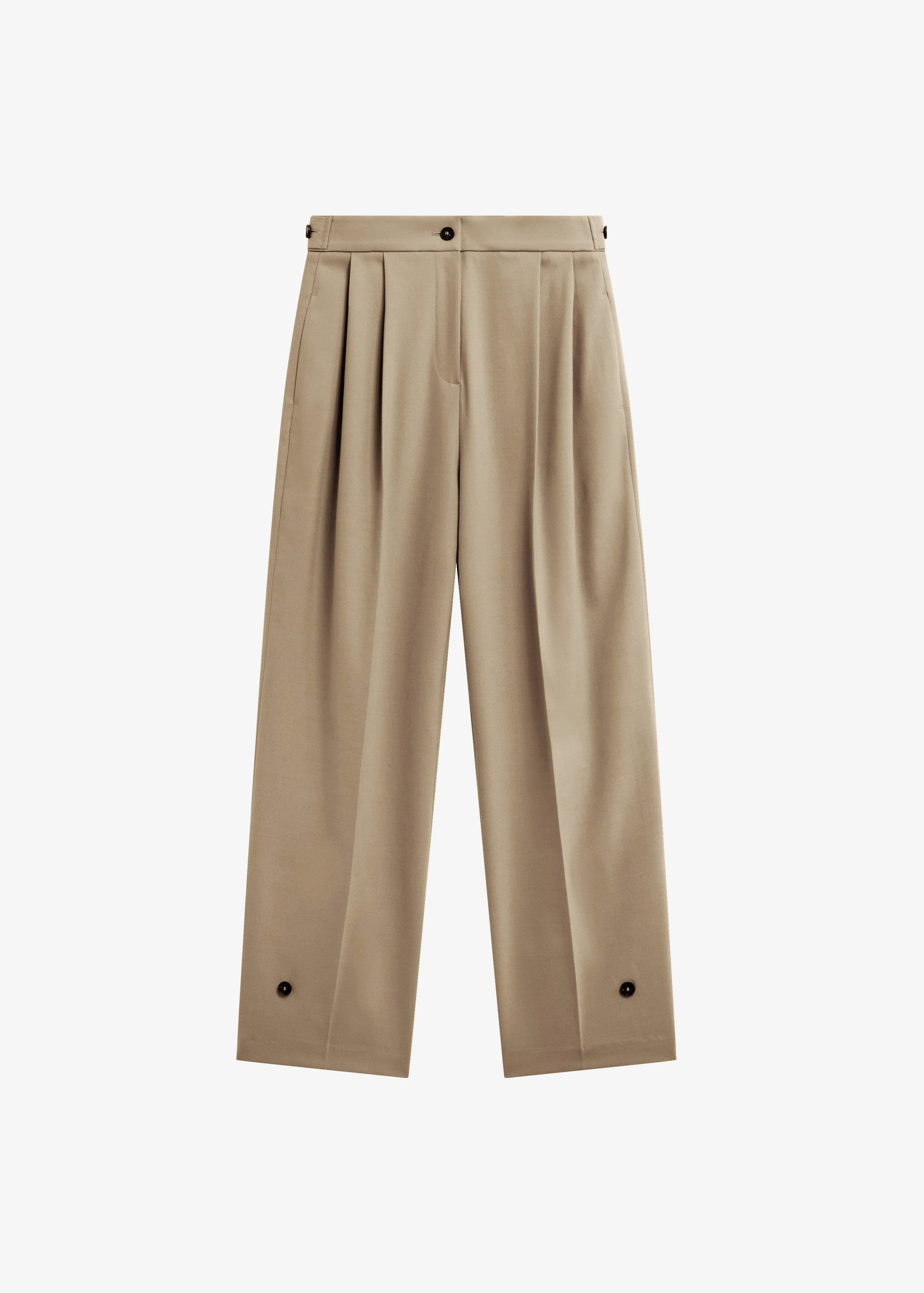 Doyer Pleated Trousers - Beige - 1