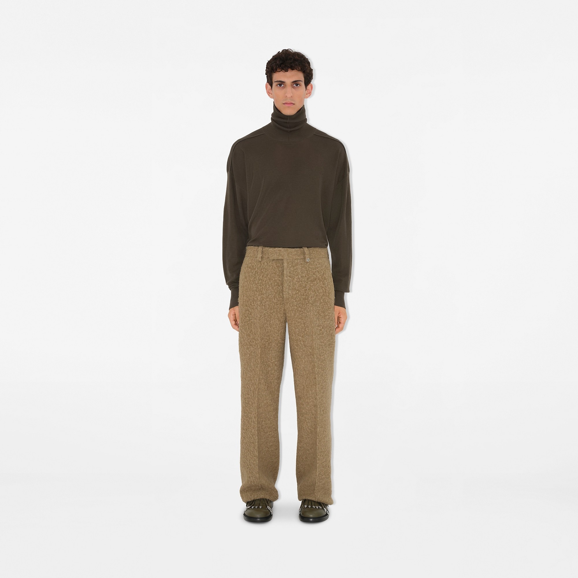 Linen Wool Blend Tailored Trousers - 2