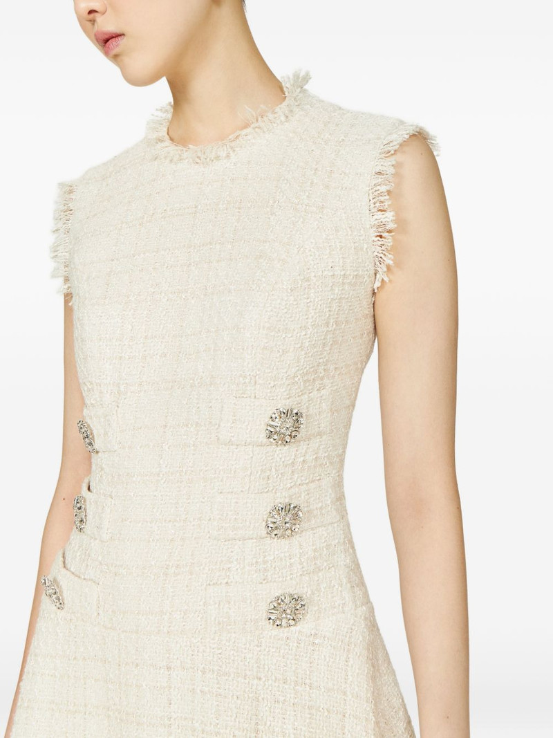 Villie crystal-buttons tweed mini dress 4