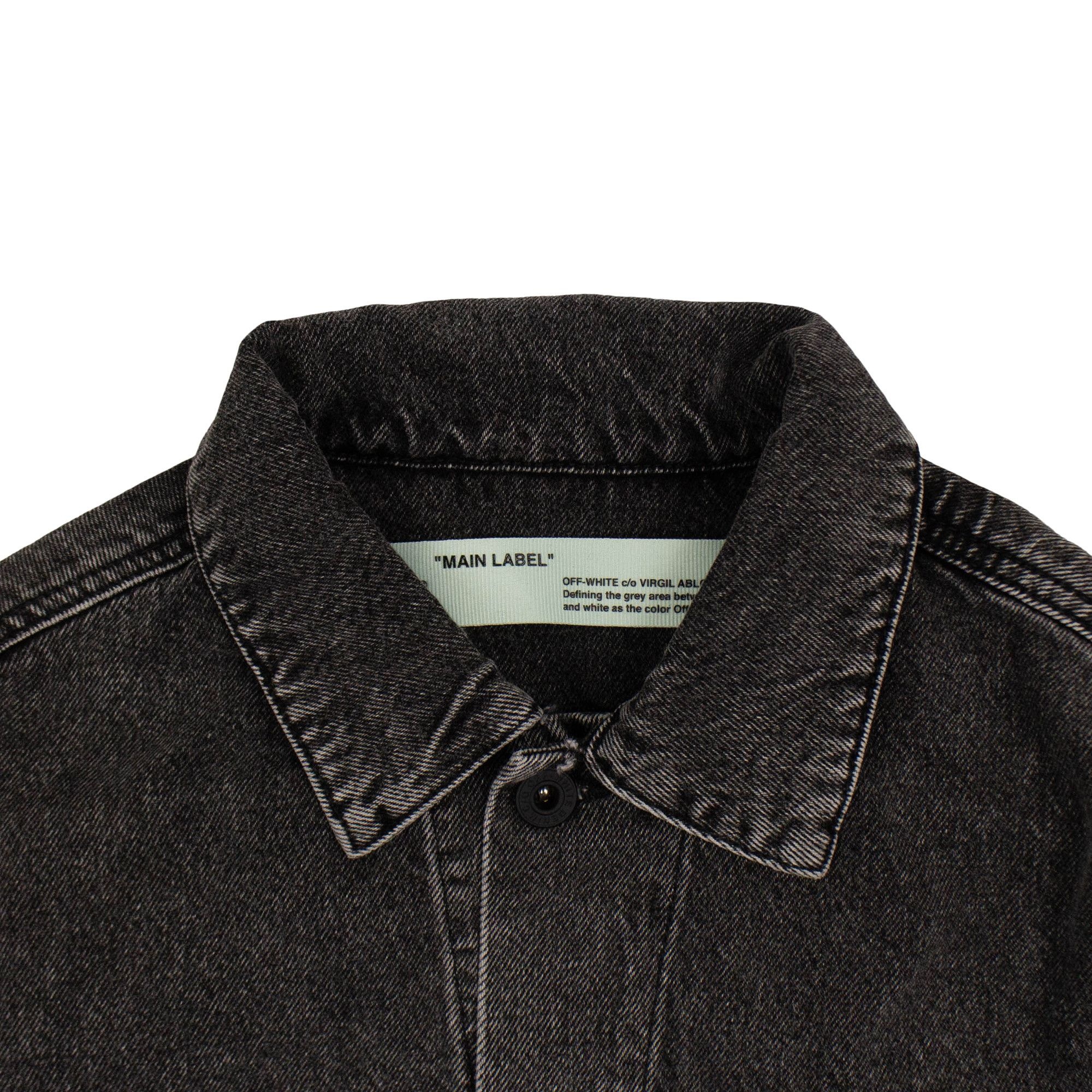Off-White Denim Distressed Jacket 'Black' - 3