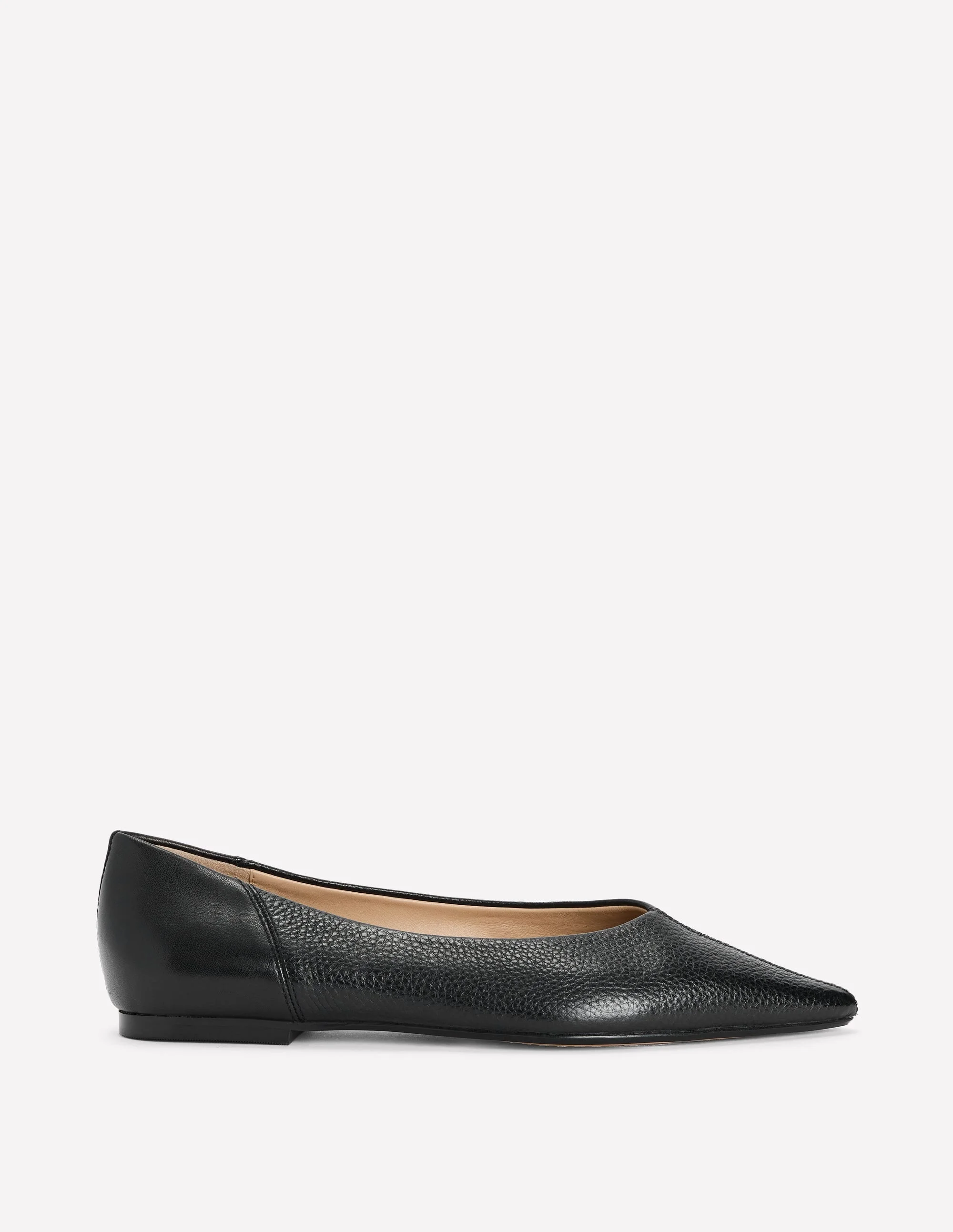 Nigella Pointed Toe Flats-Black - 1