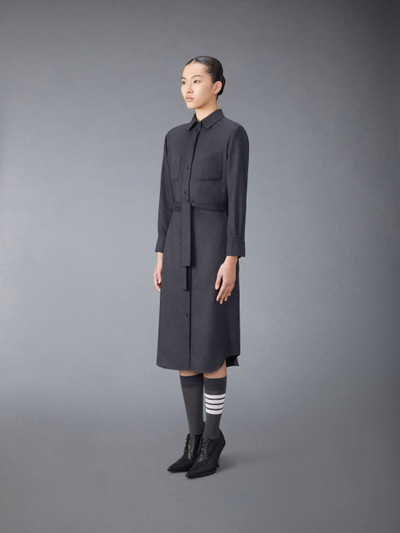 Thom Browne Silk Cashmere Maxi Shirt Dress outlook