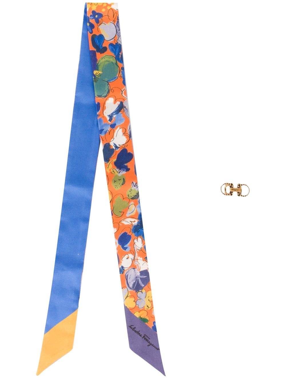 abstract print skinny scarf - 1