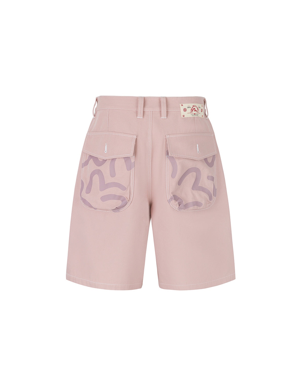 Allover Seagull Print Pocket Oversized Shorts - 11