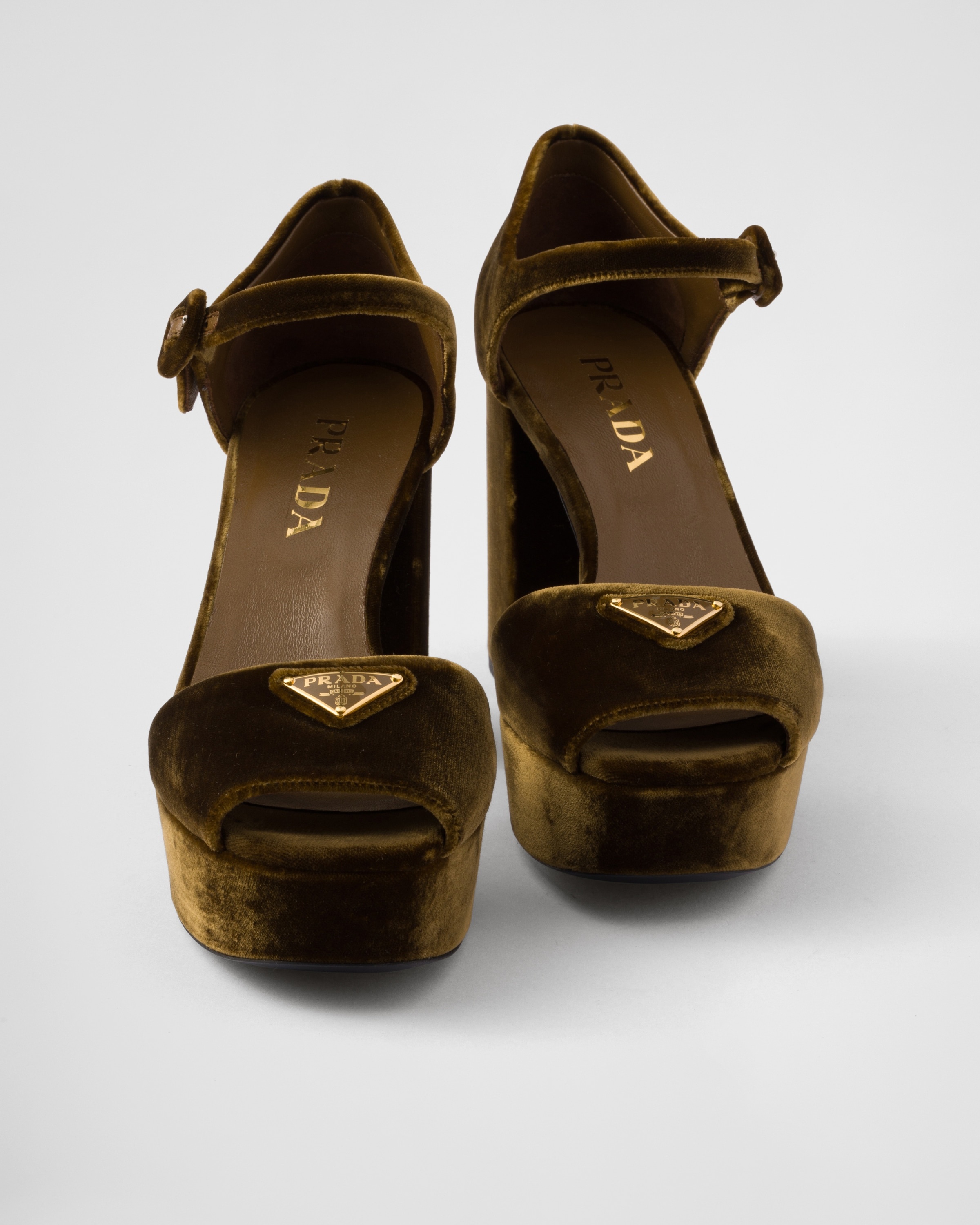 Velvet platform sandals - 5
