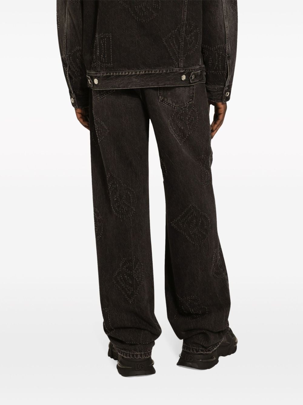 logo-embroidered straight-leg jeans - 5