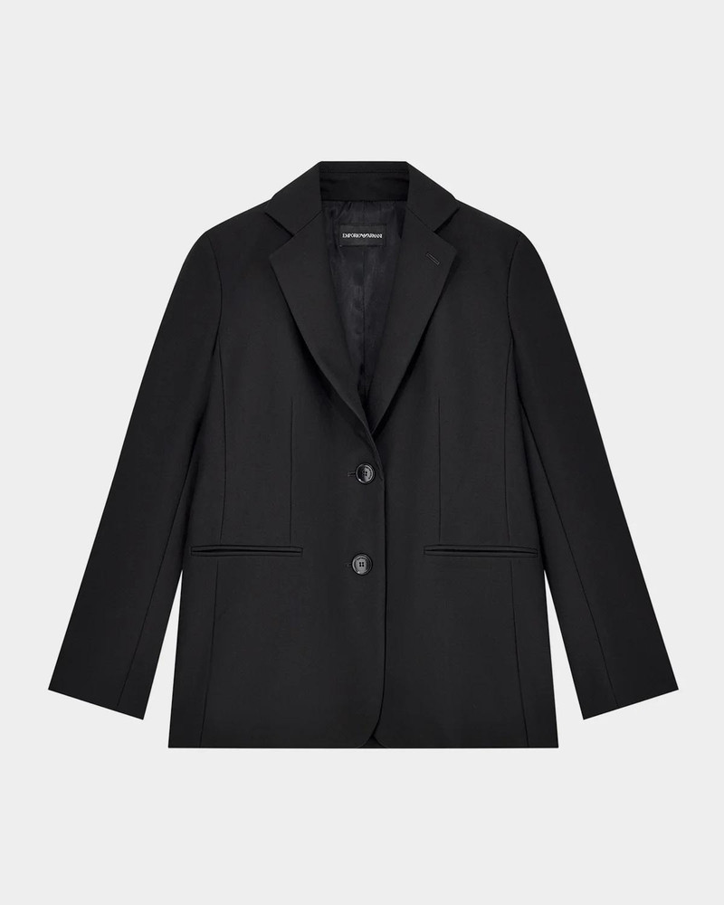 Single-Breasted Stretch Cady Jacket 1