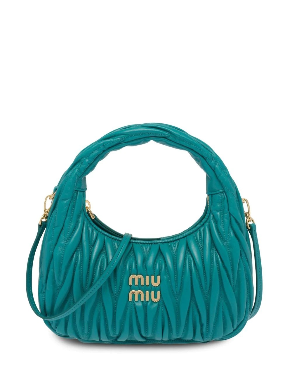 Miu Wander matelassé mini hobo bag - 1