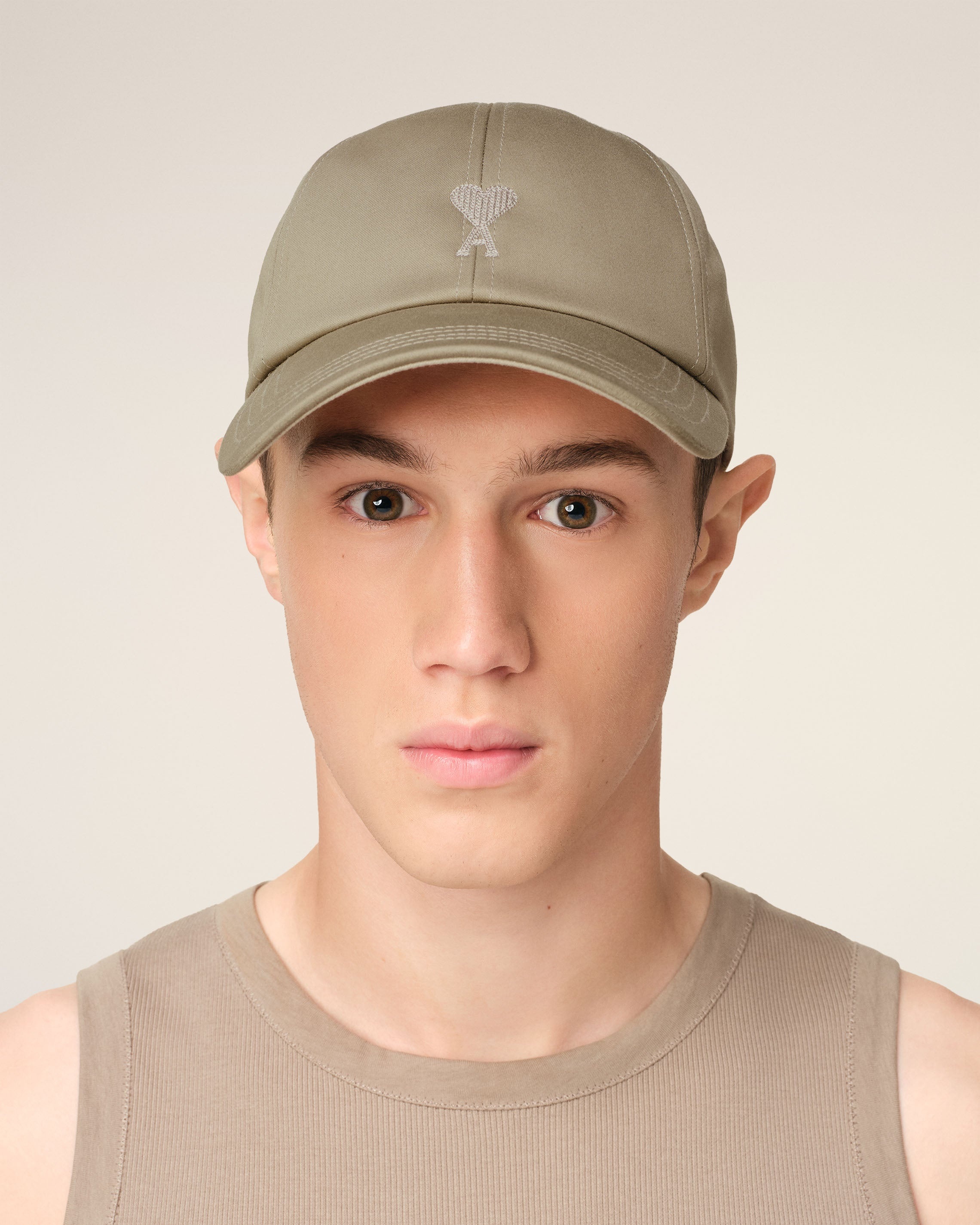 GREEN COTTON AMI DE COEUR EMBROIDERY CAP - 2