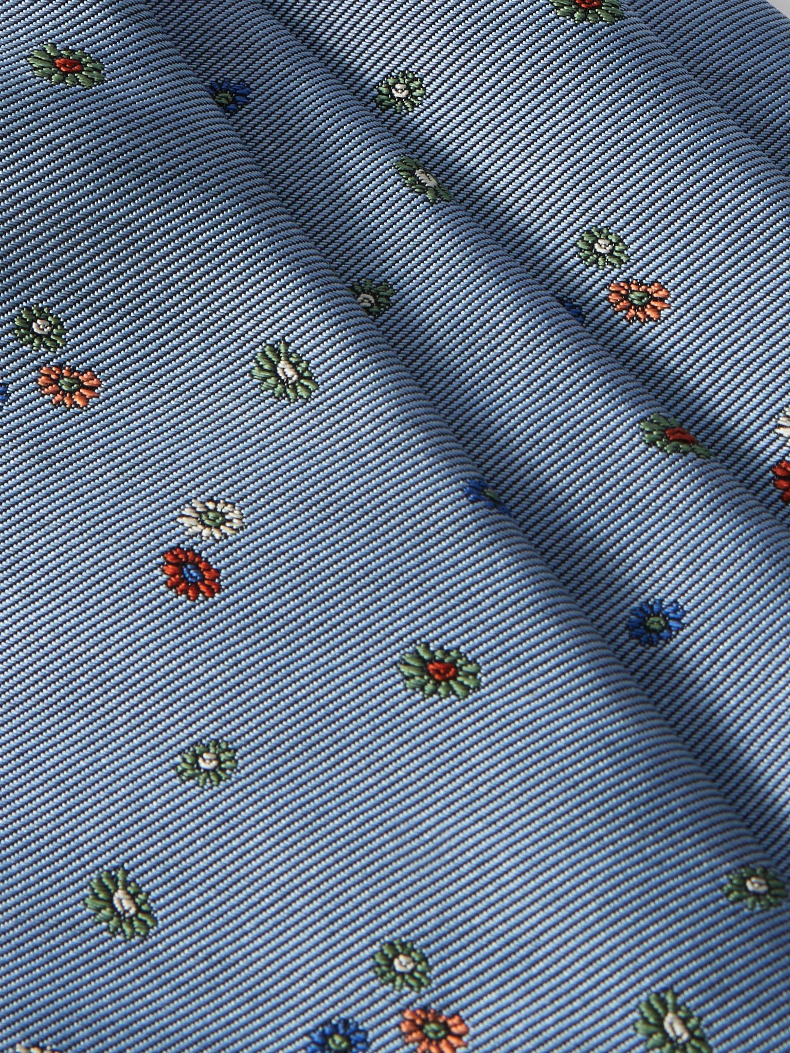 8cm Embroidered Silk-Faille Tie Blue - 3