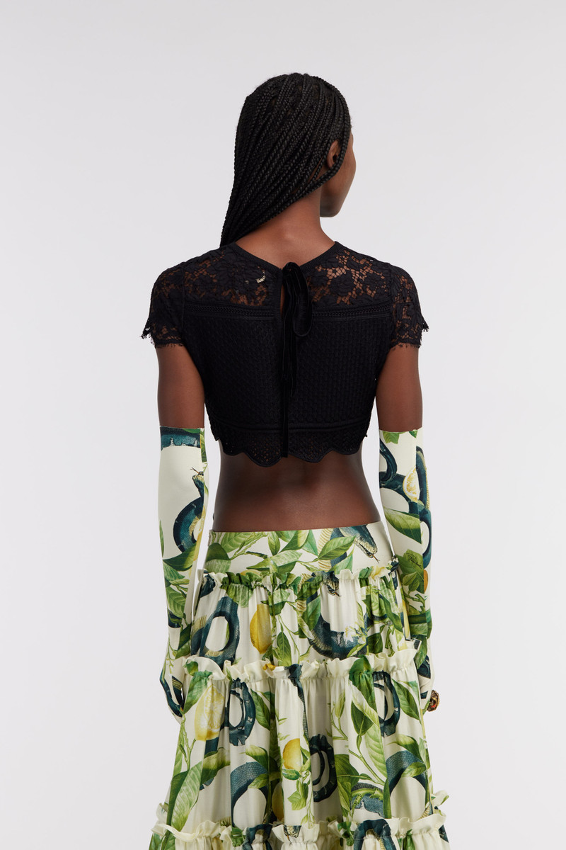 Black Lace Crop Top 4
