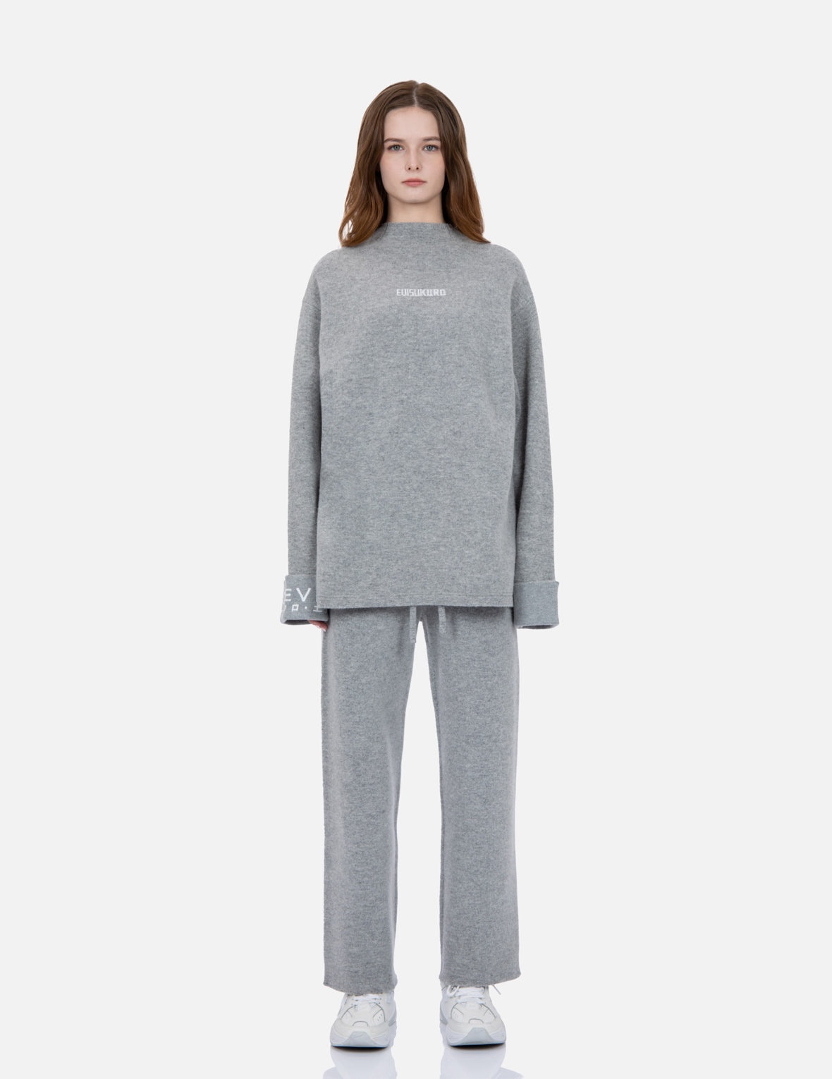 Logo Embroidery Mock Neck Sweater - 5