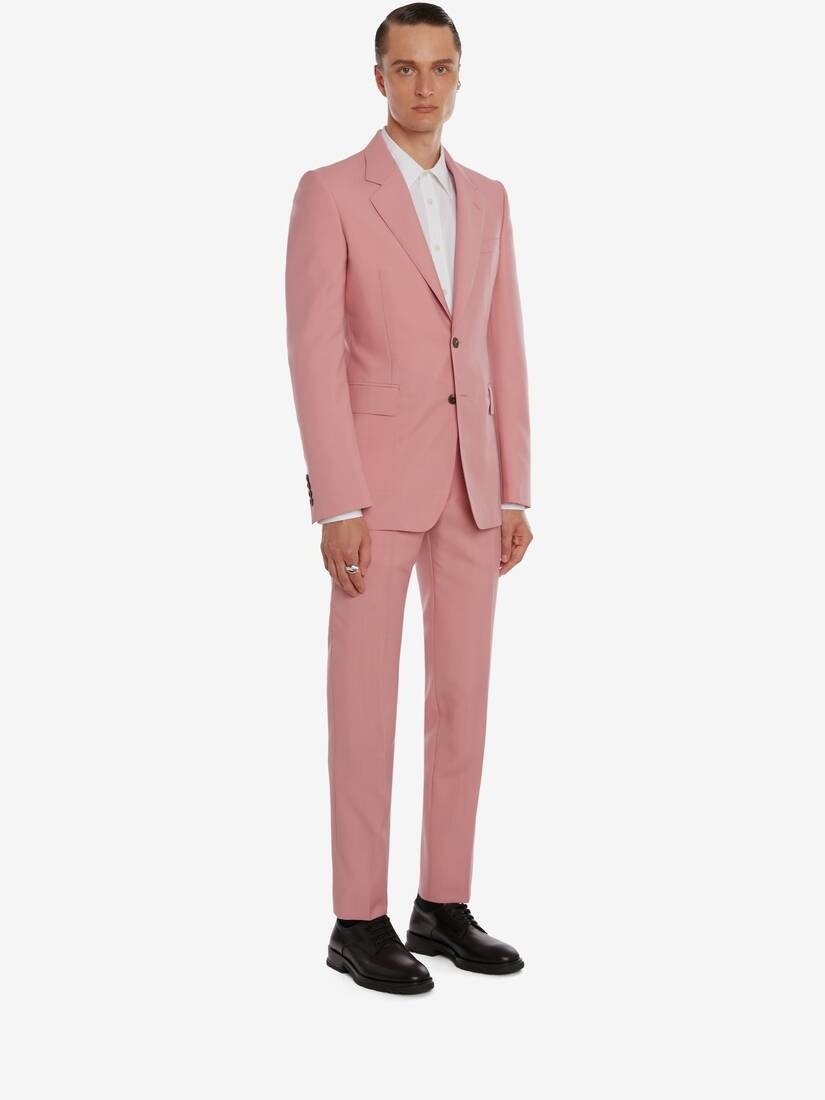 Two-button Wool Mohair Jacket in Pink - 3