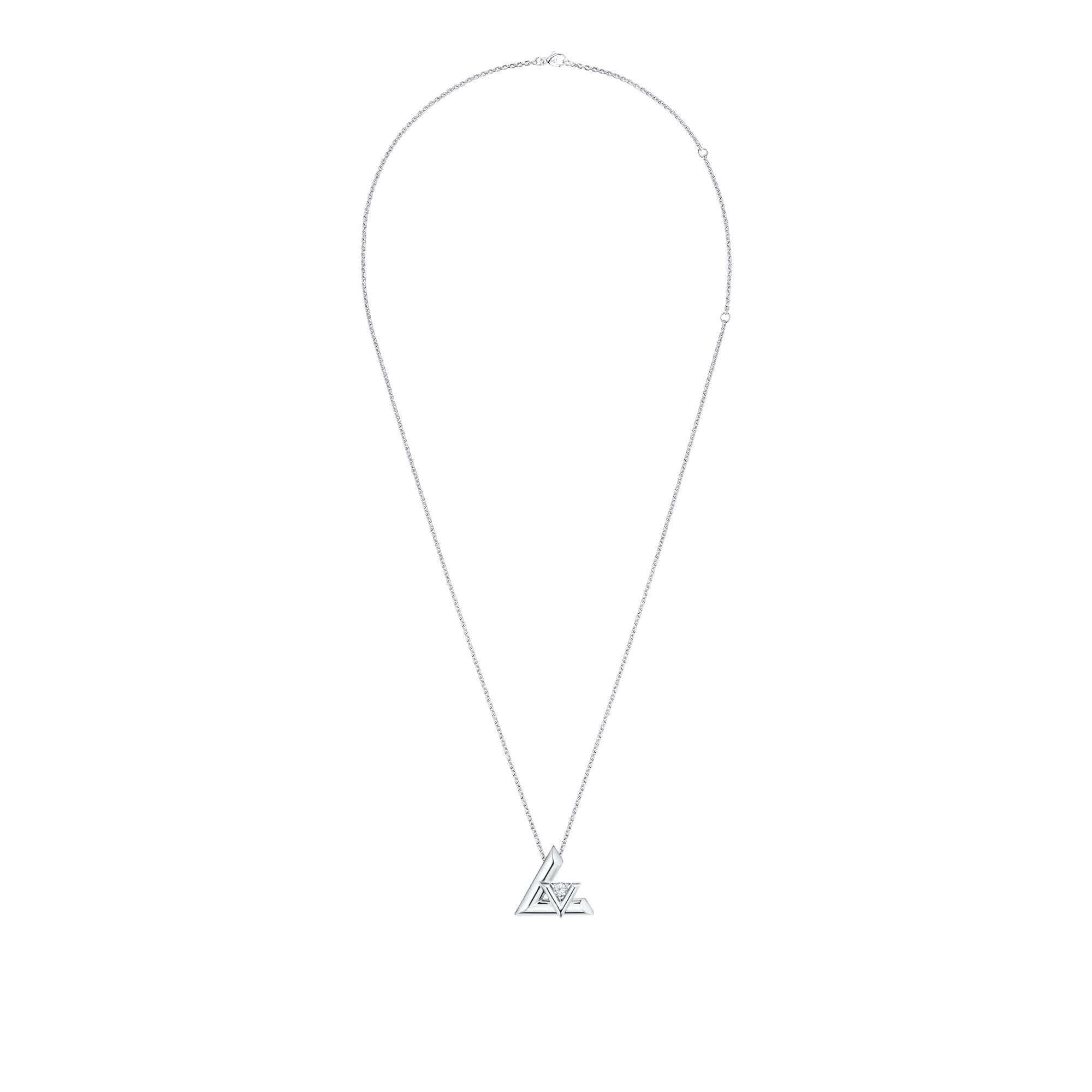 LV Volt One Large Pendant, White Gold And Diamond - 4