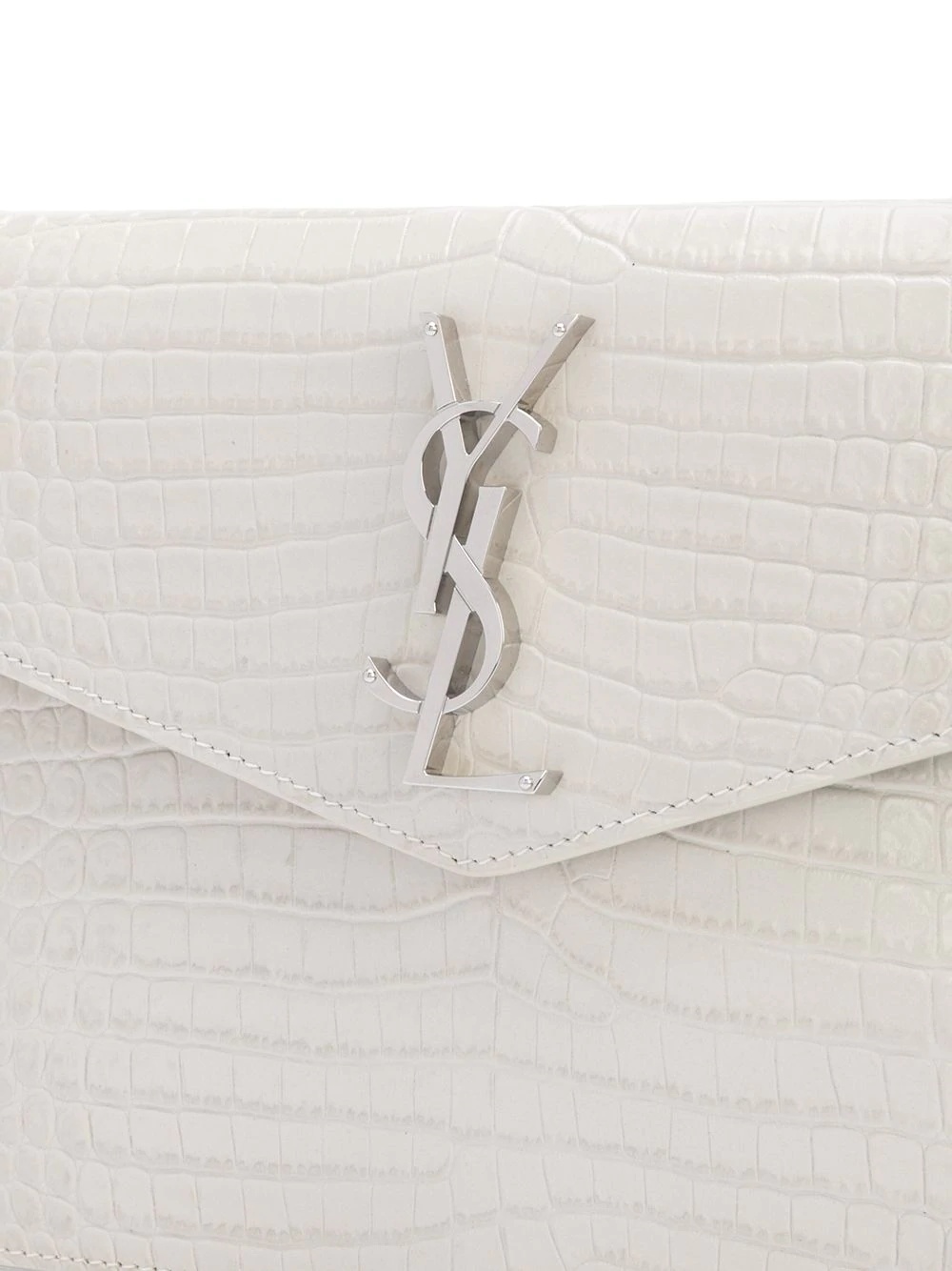 croc-effect monogram clutch bag - 4