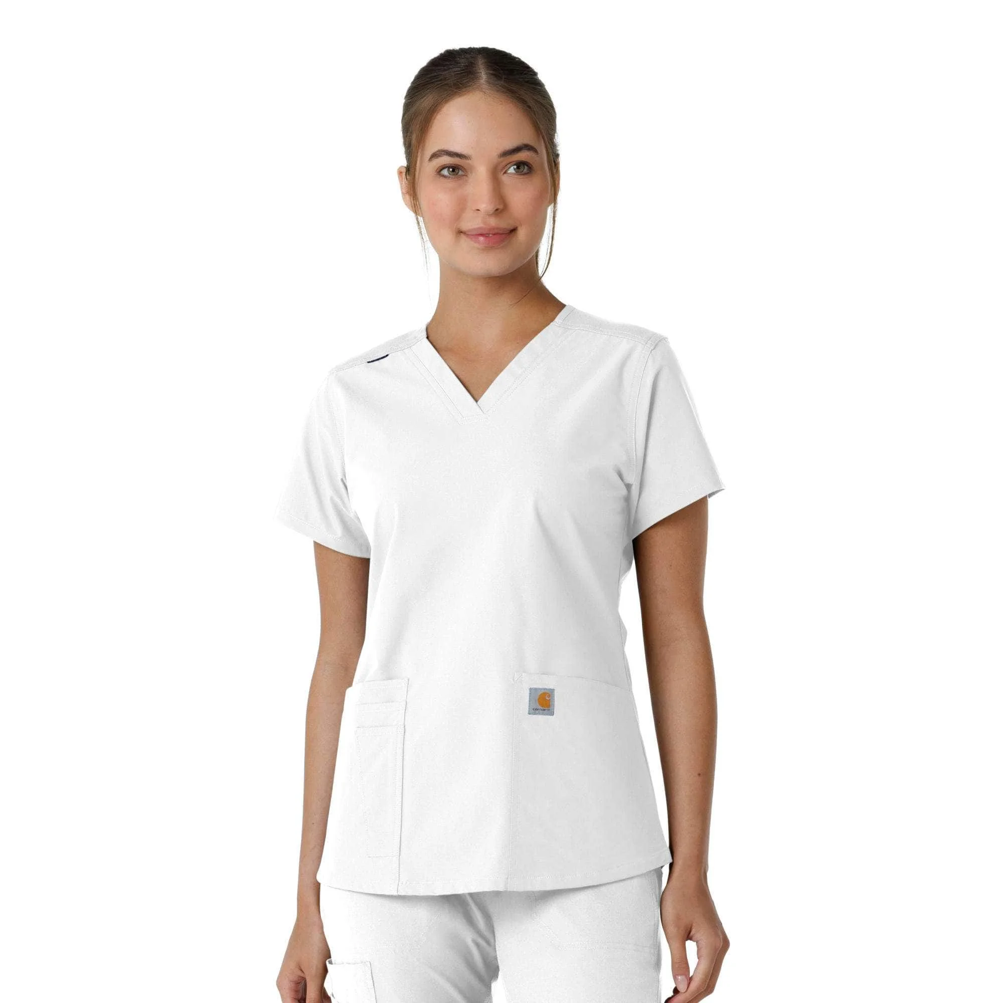 Women's Force Essentials V-Neck Knit Panel Scrub Top - 1