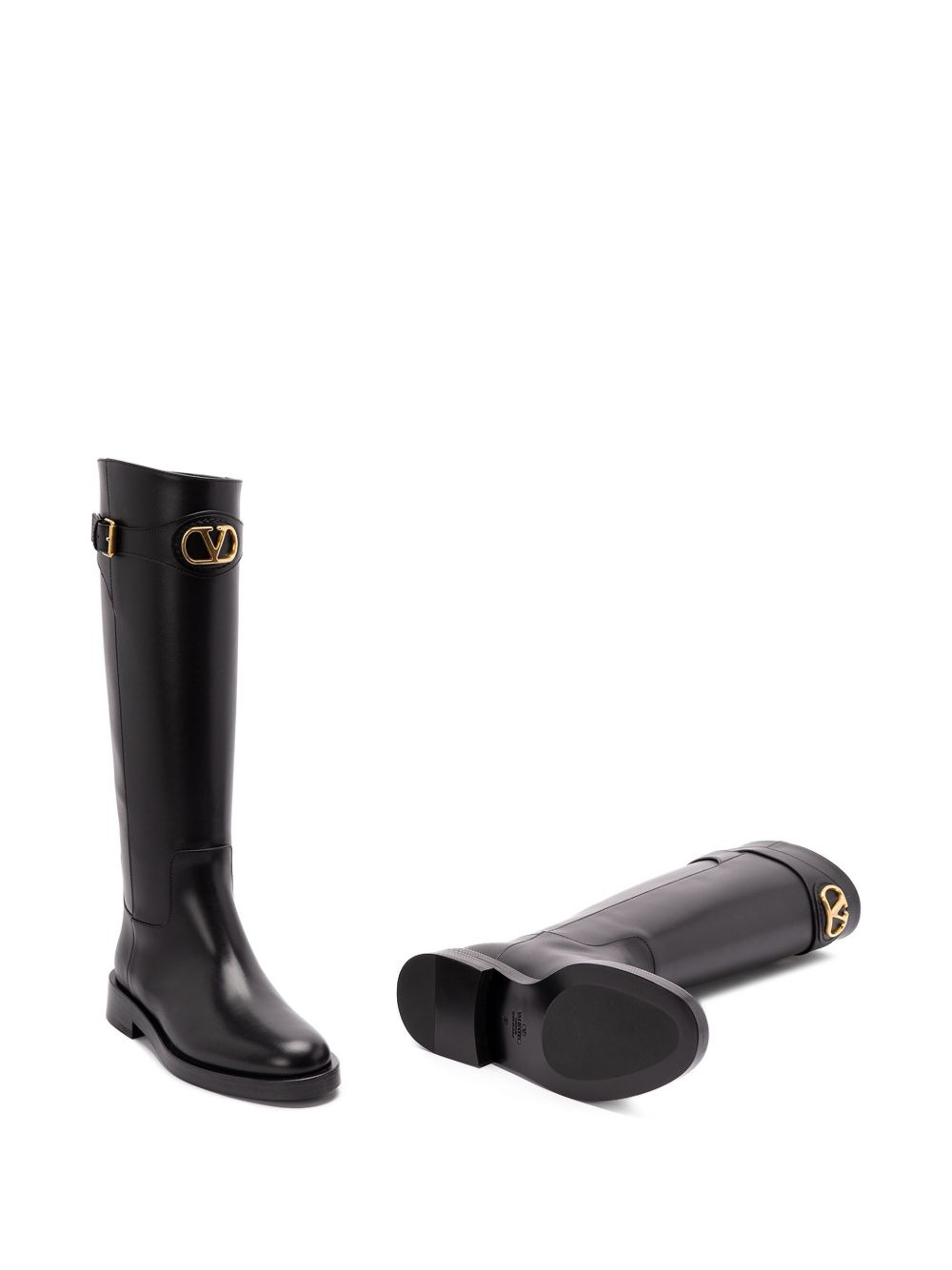 VLogo leather boots - 4