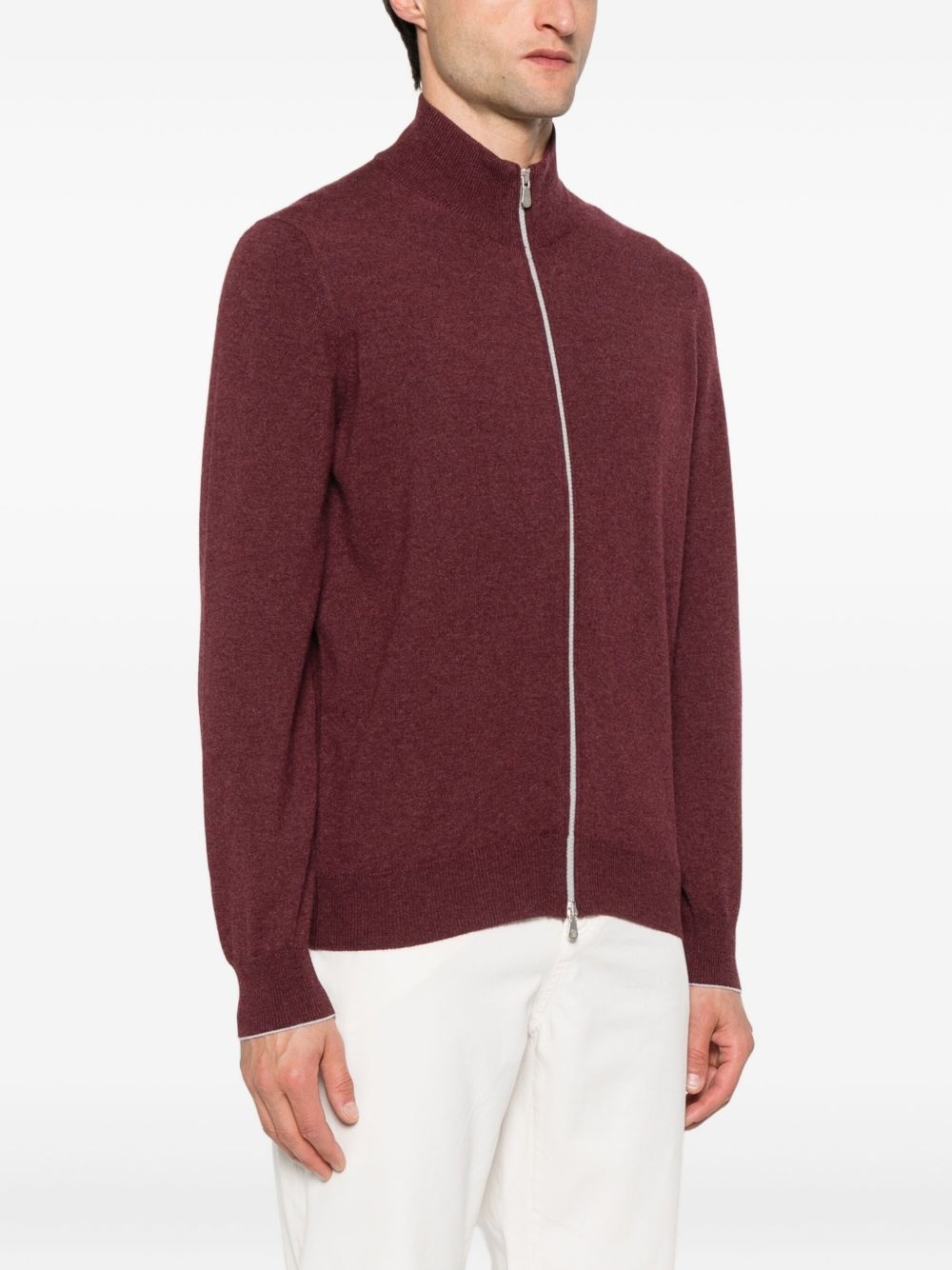 zip-up cashmere sweater - 3