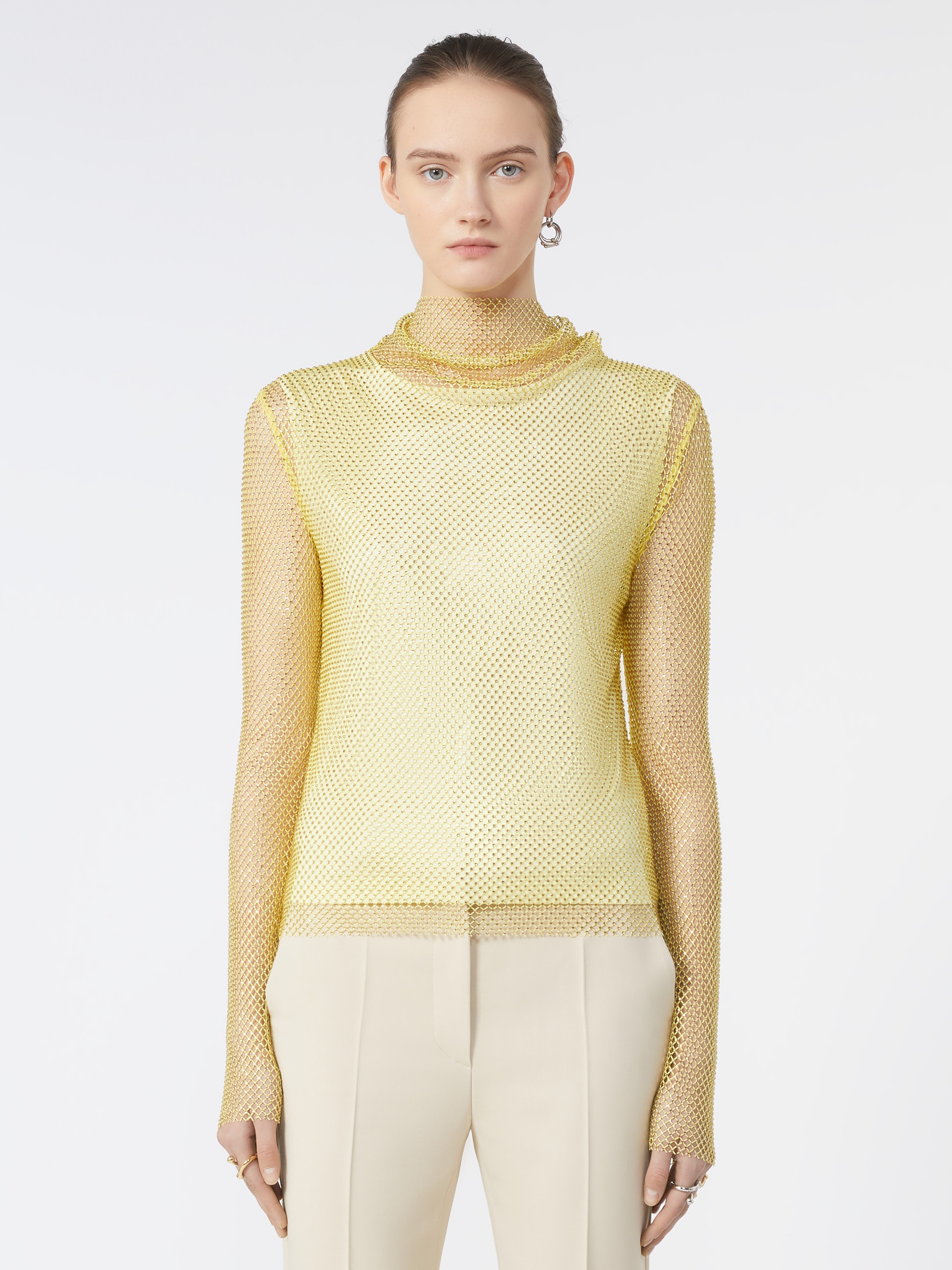 GERARDA Mesh T-shirt with rhinestones - 3