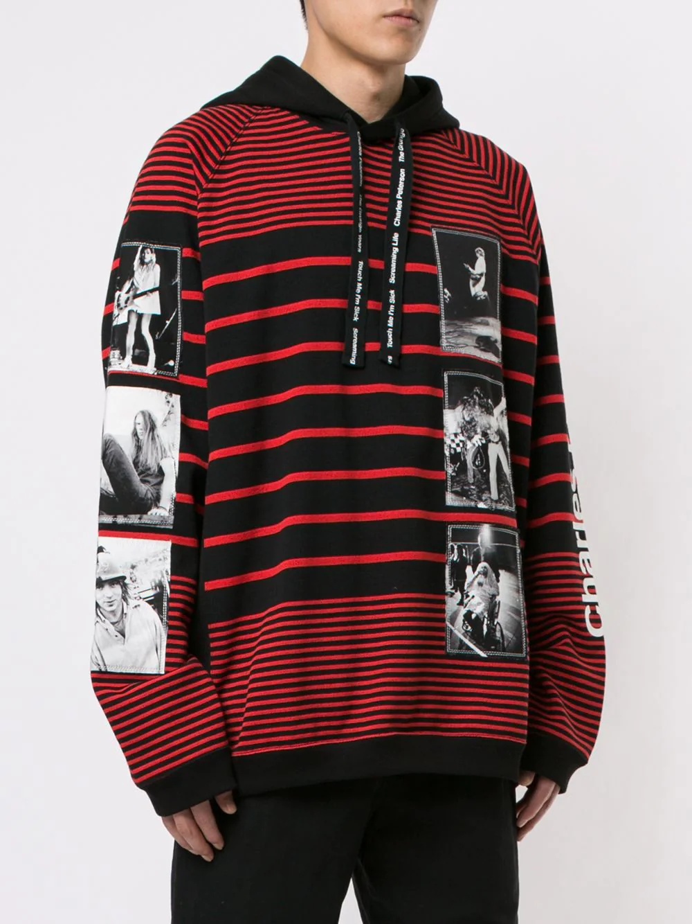 band graphic stripe hoodie - 3