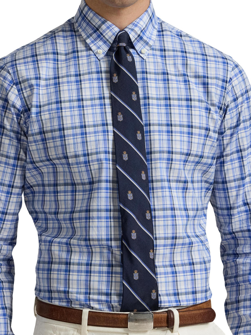 Men's Classic Fit Plaid Poplin Shirt - Blue Multi 5