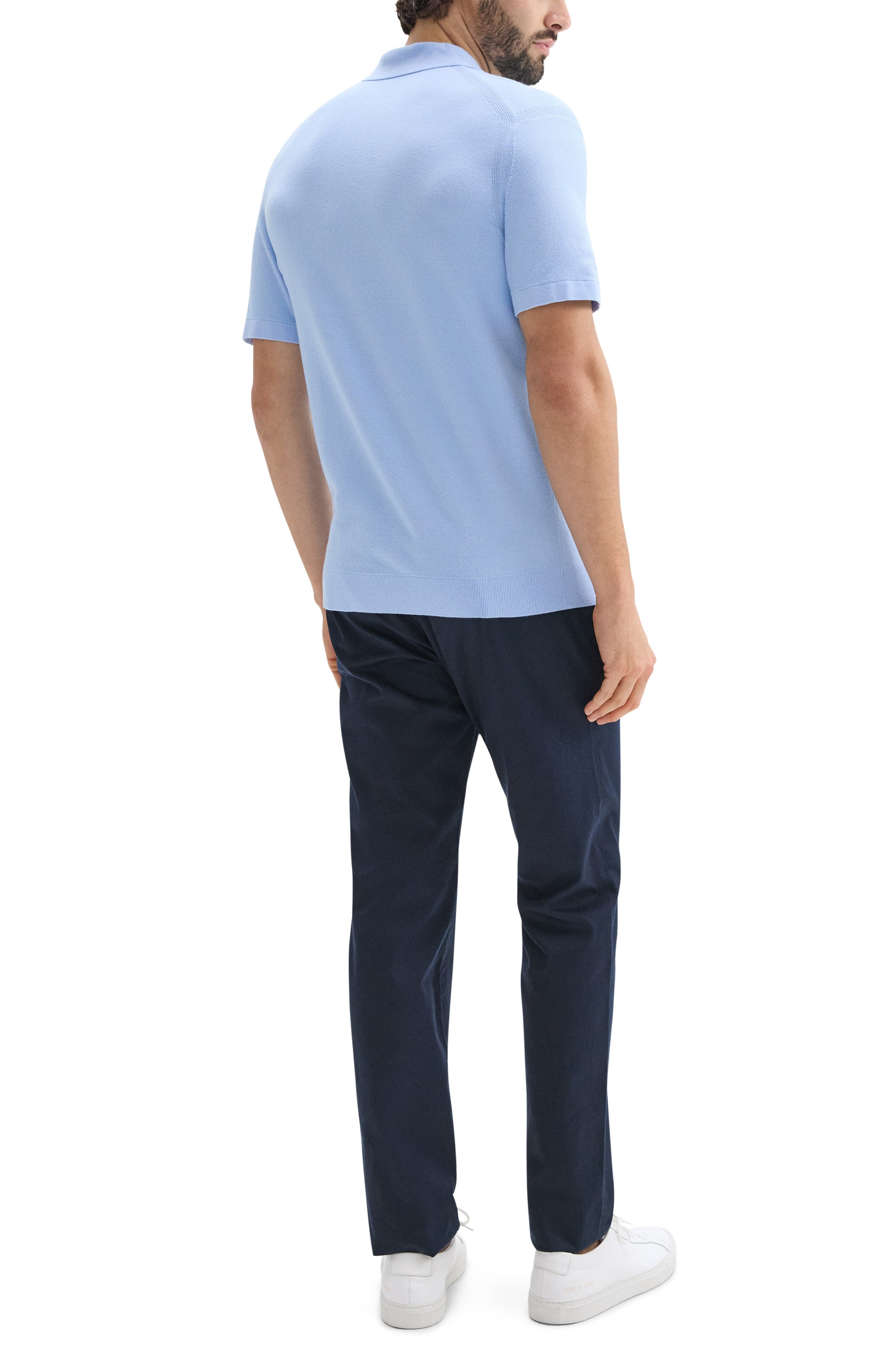 Theory Goris Grid Light Performance Polo in Clear Sky at Nordstrom - 5