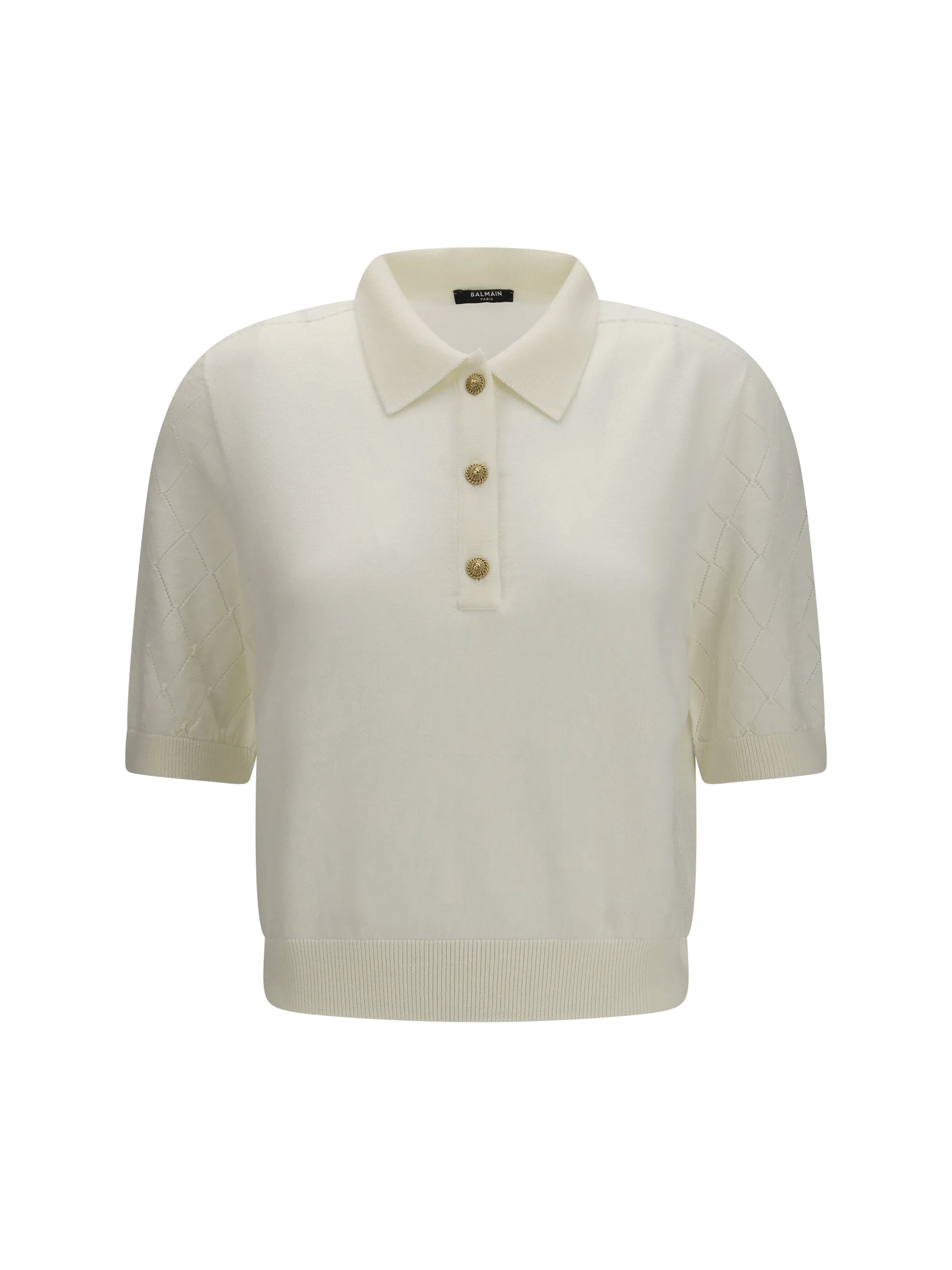 Balmain Women Wool Polo With Vintage Buttons - 1