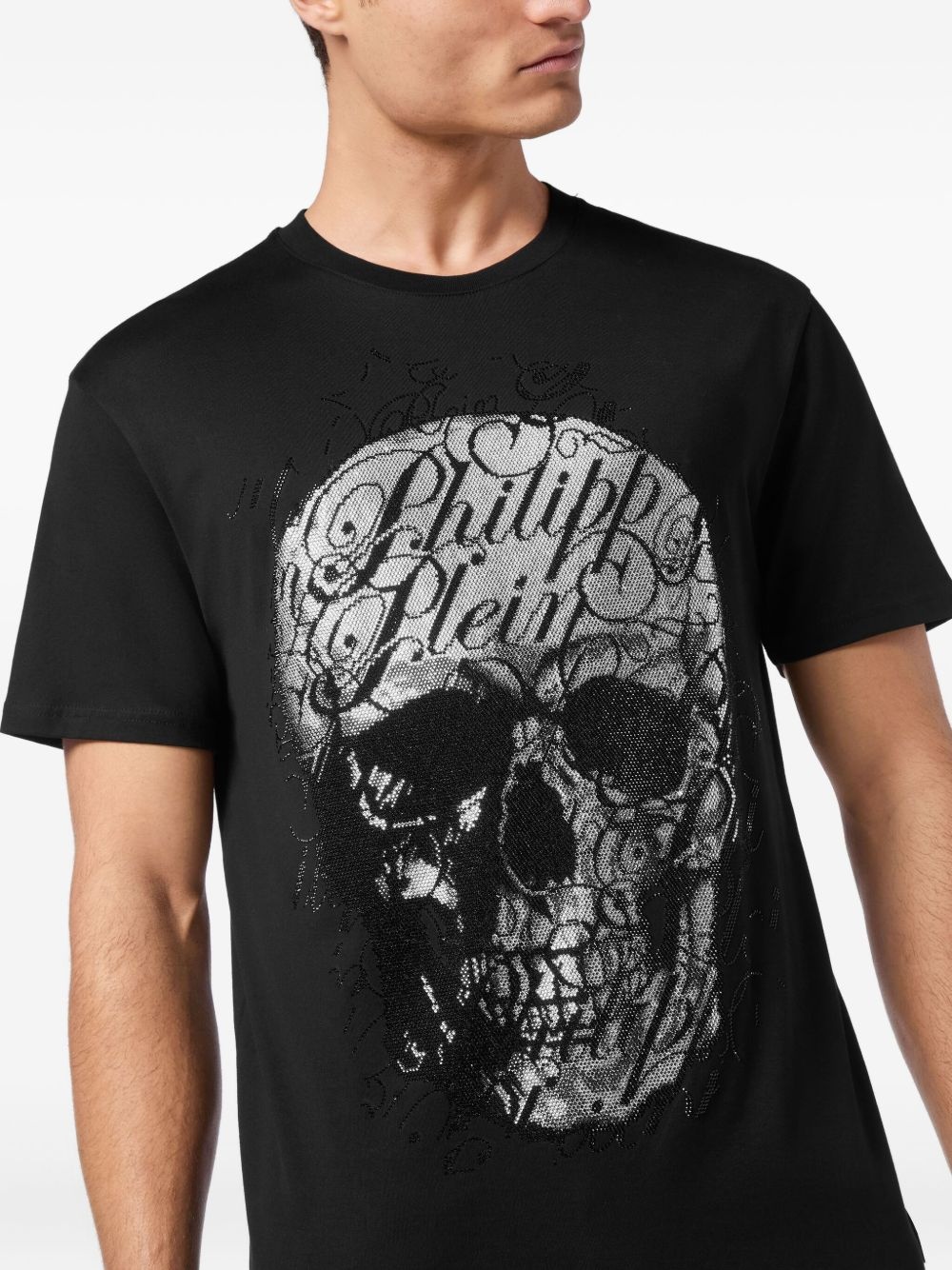 Skull Coursive-embellished T-shirt - 5