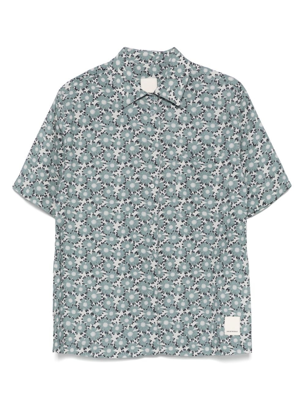 Printed linen blend shirt - 1