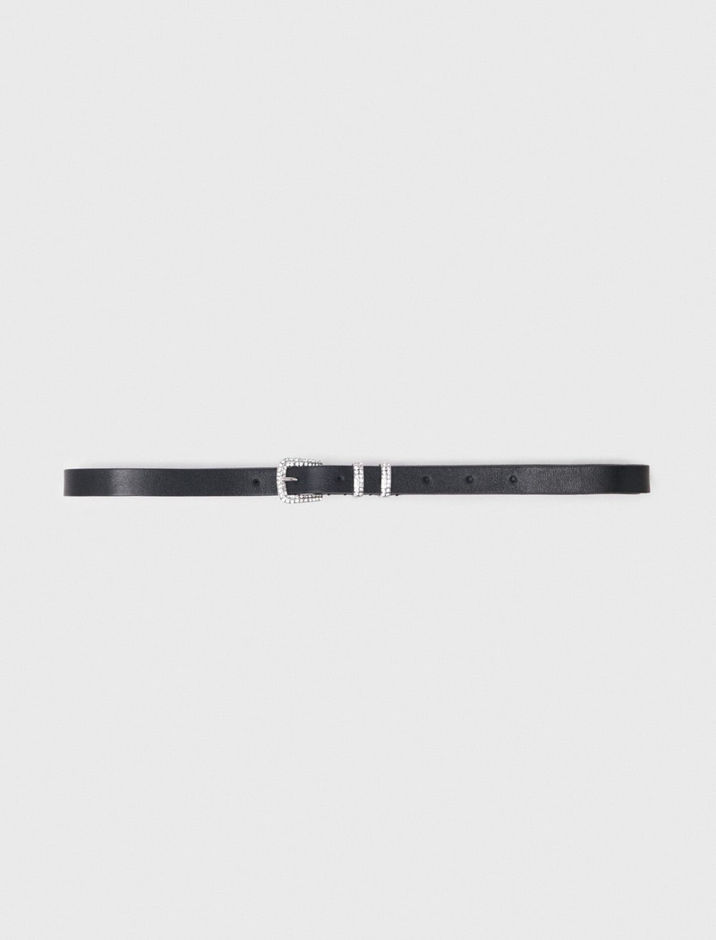 Slim belt with diamanté buckle 1