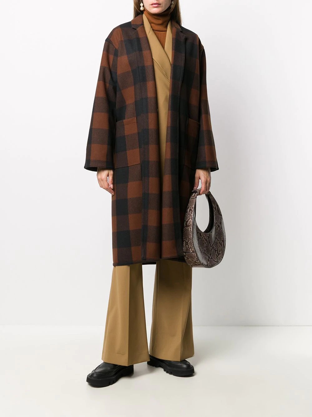 Monreith check longline coat - 2