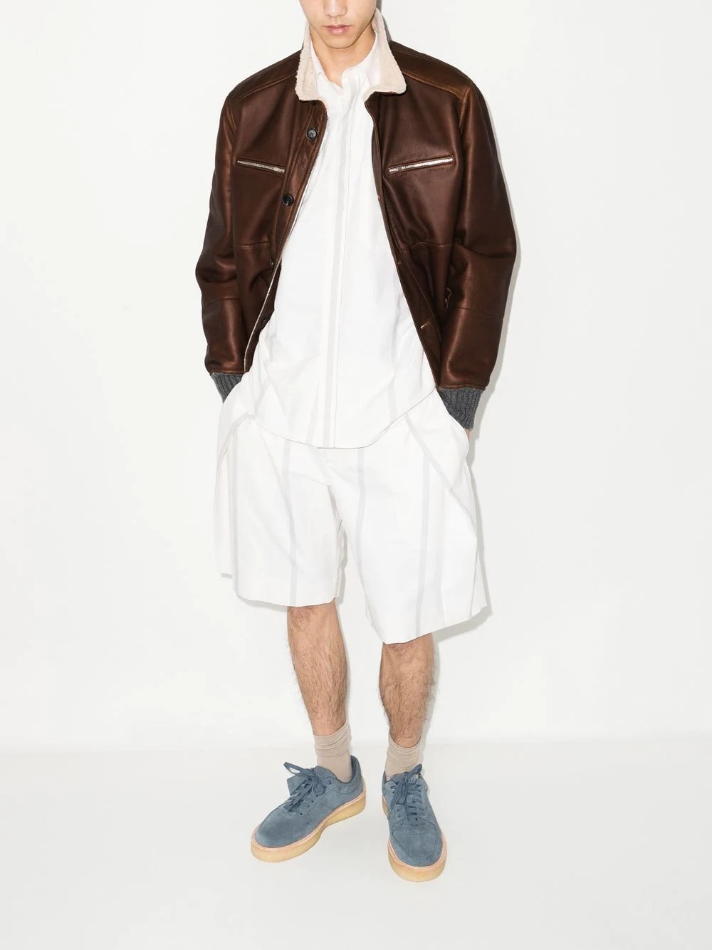 Nappa-Effect shearling bomber jacket - 2